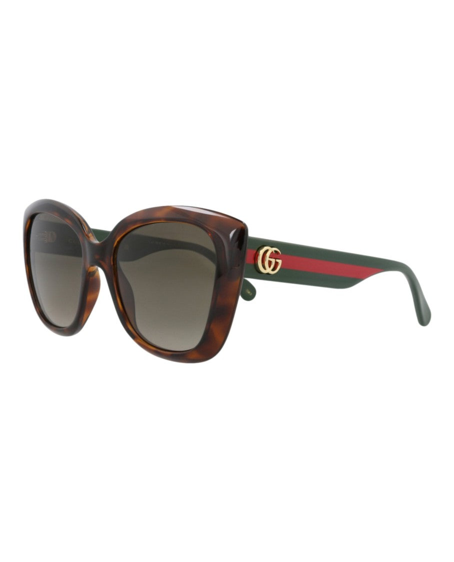 Gucci Cat Eye-Frame Sunglasses With Tortoiseshell Pattern And Signature Logo