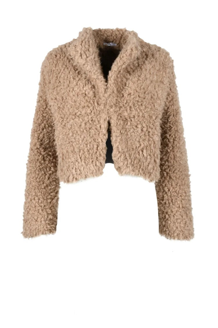 Simona.A Brown Teddy Polyester-Blend Jacket