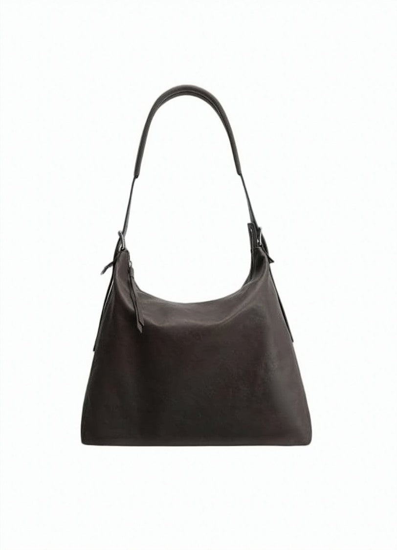 Lemaire Smooth Cowhide Leather Belted Hobo Bag