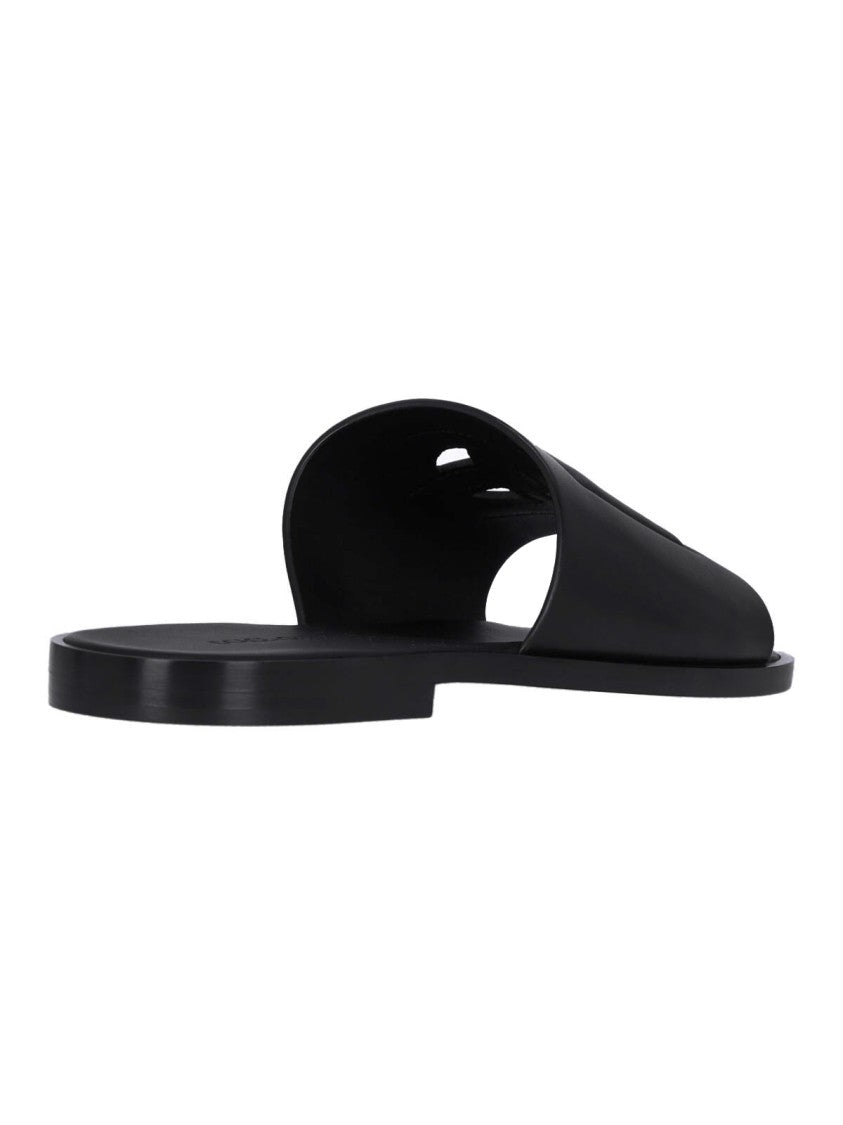 Dolce & Gabbana Logo Slide Sandals – Black