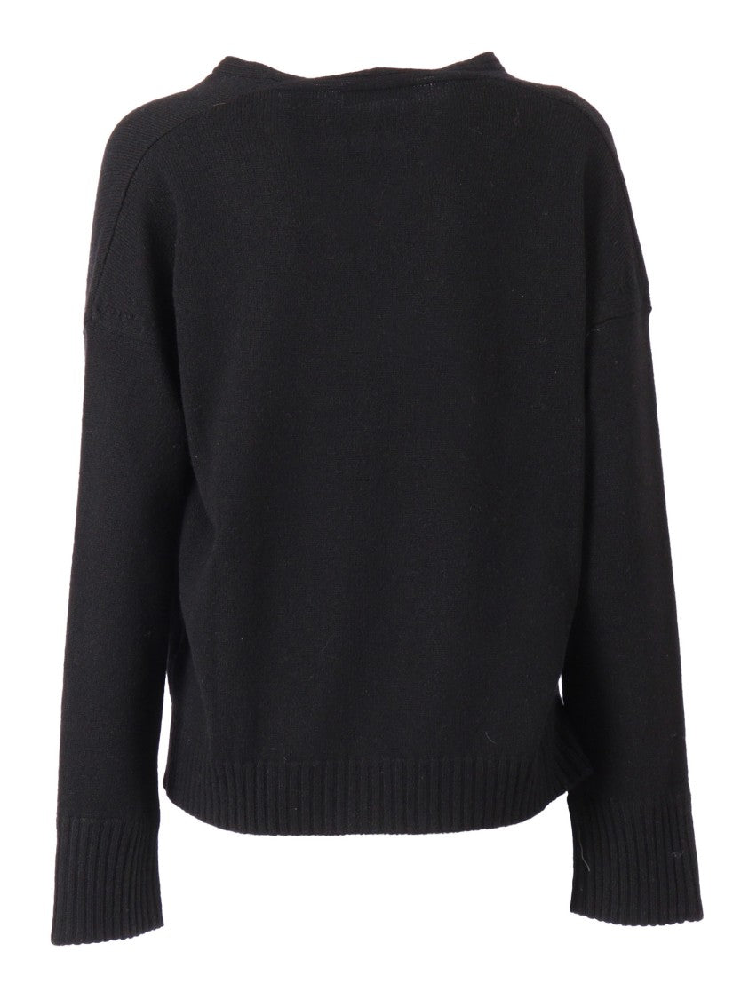 Kangra Cashmere Knit Pullover With Rhinestone Trim And Relaxed Fit