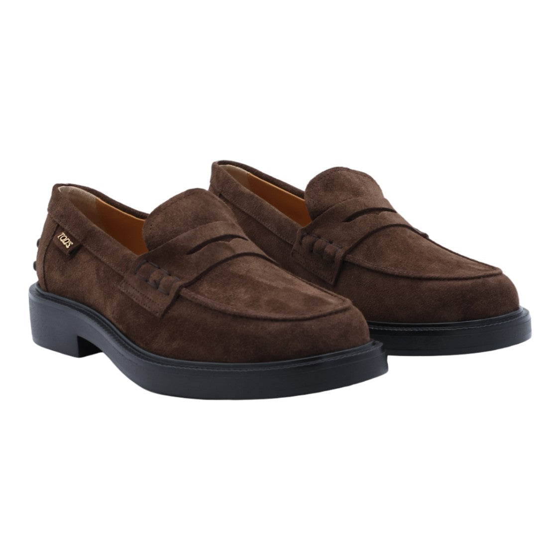 Tod's Suede Loafer Flats With Rubber Pebble Detail