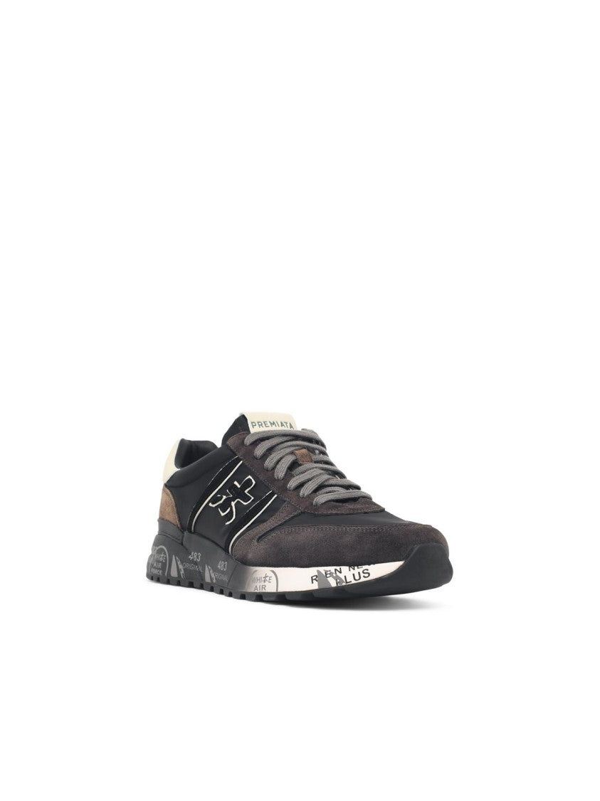 Premiata Black Ergonomic Sole Suede Accents Sneakers