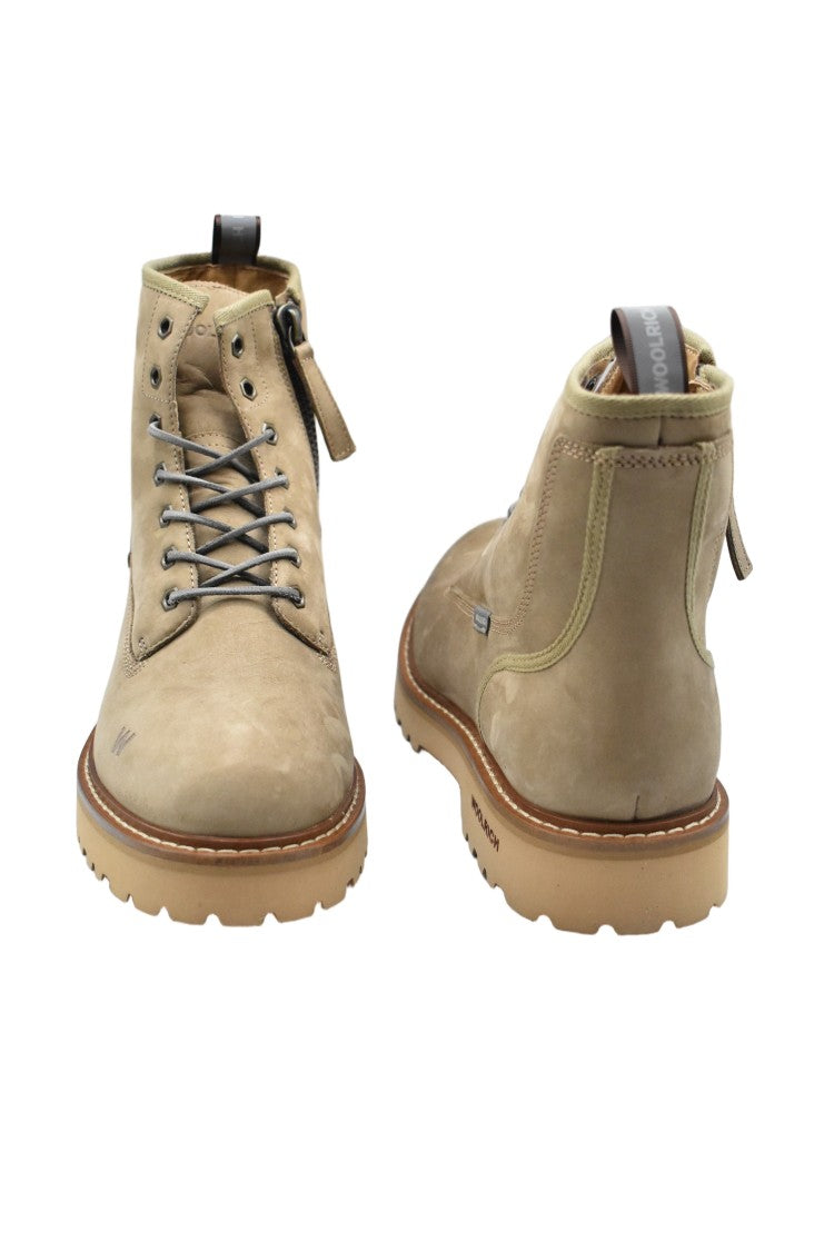 Woolrich Beige Ankle Boots With Matte Finish