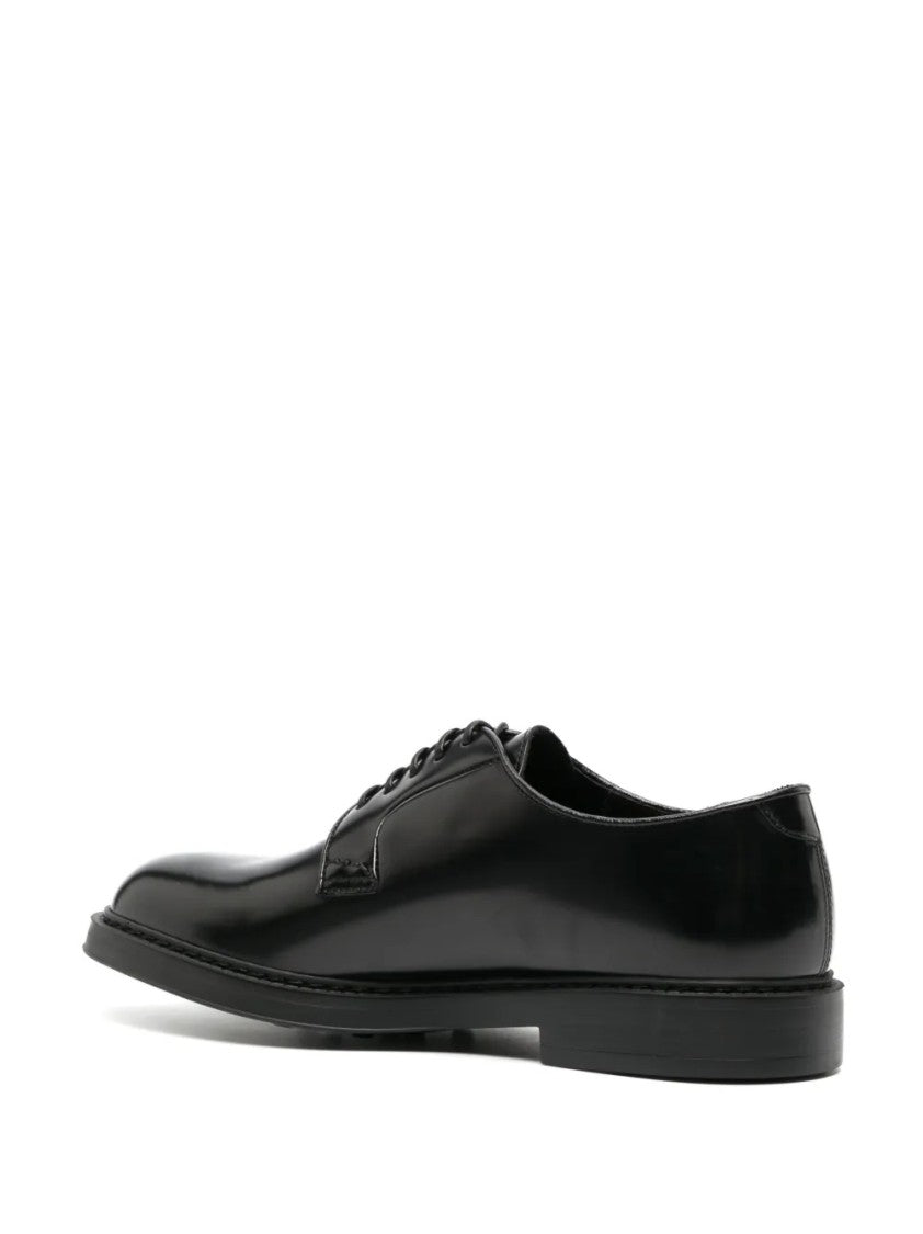 Doucal's Polished Black Derby Shoes