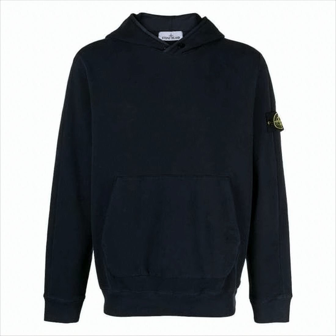 Stone Island Relaxed Fit Black Hoodie With Logo Patch