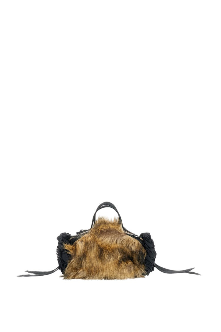 Simone Rocha Black Faux Fur Ribbon Mini Bag