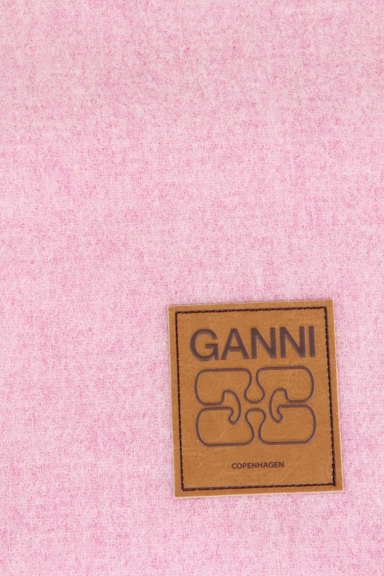 Ganni Mauve Double-Face Scarf