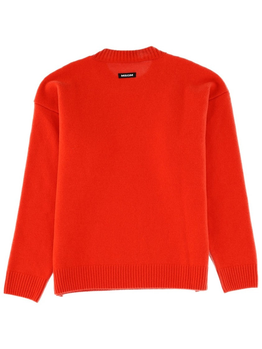 Msgm Red Merino Wool-Cashmere Sweater
