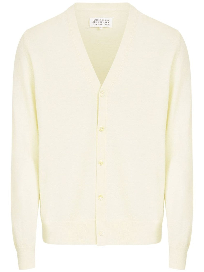 Maison Margiela Neutrals Button-Down V-Neck Sweater