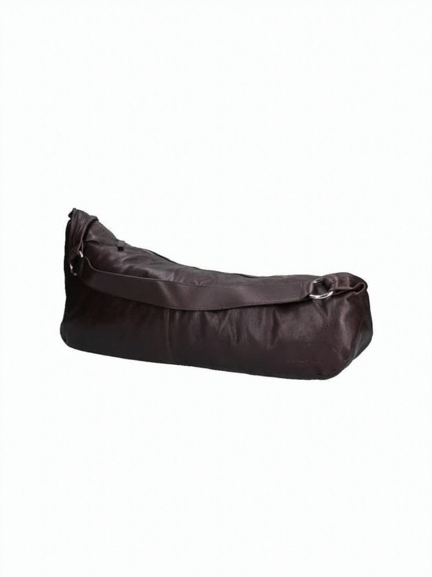 Paloma Wool Elongated Leather Hobo Shoulder Bag With Zipper Detail