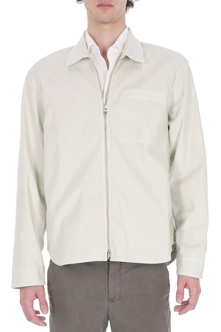 Officine Generale Malo Stretch Cotton-Lyocell Zip Overshirt Jacket