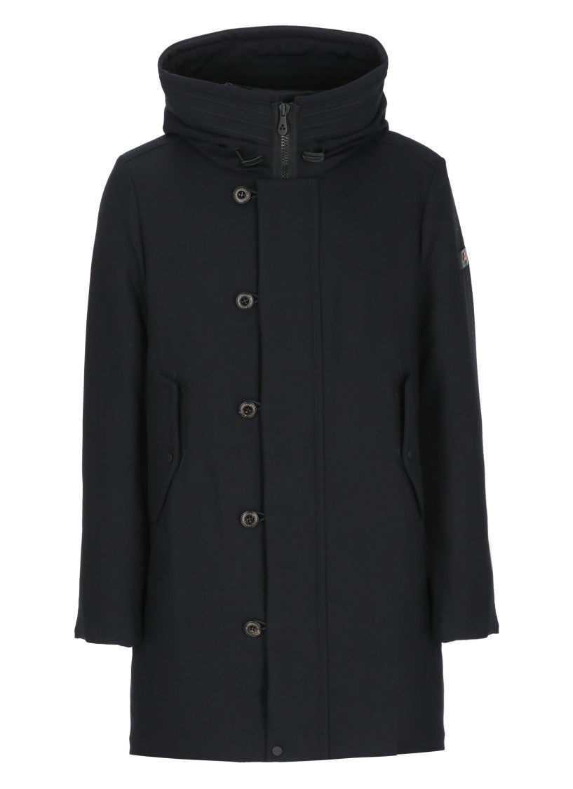 Peuterey Blue Kasa Hooded Long Down Jacket