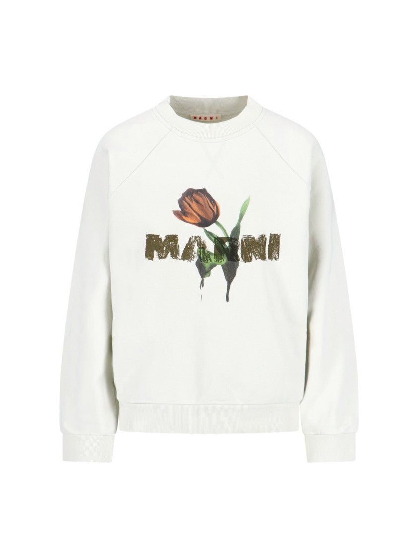 Marni Logo Crewneck Sweatshirt – Cream