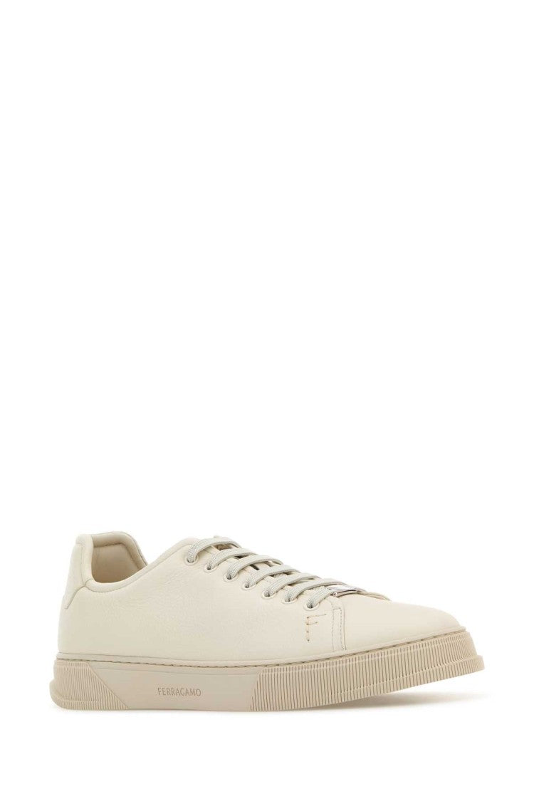 Salvatore Ferragamo Ivory Leather Sneakers