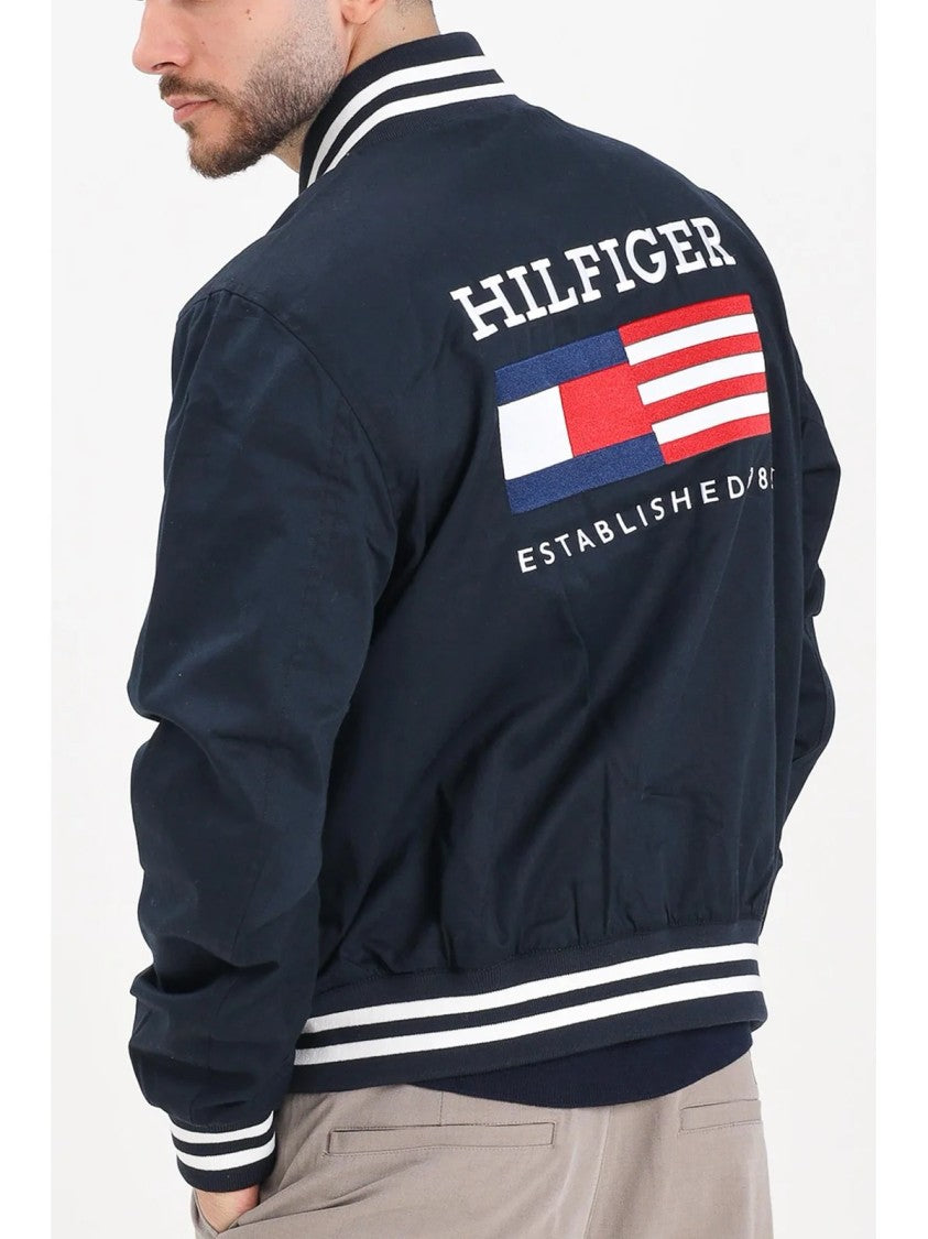 Tommy Hilfiger College Jacket With Snap Button Closure And Bold Graphic