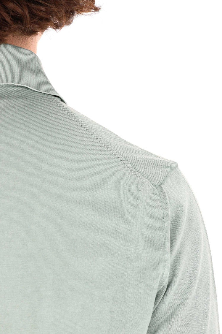 Drumohr Green Ice Cotton Frosted Polo Shirt