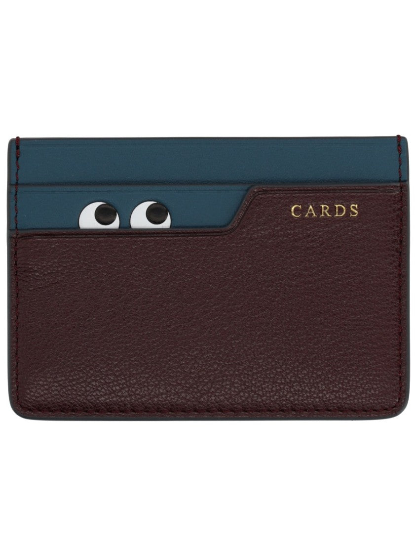 Anya Hindmarch Dark Brown Peeping Eyes Dual Tone Card Holder