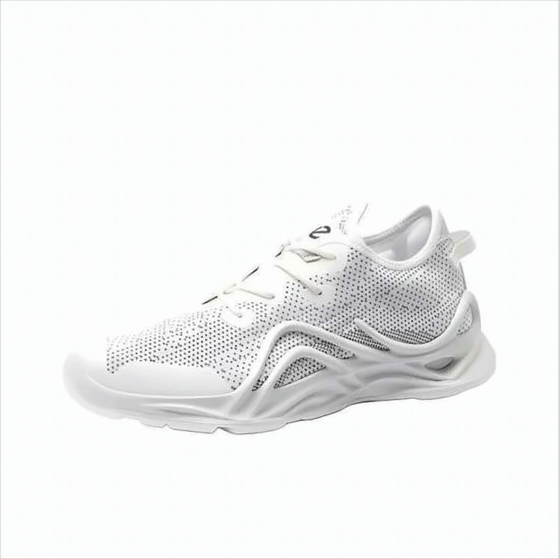 Ecco Perforated Fabric And Leather Sneakers