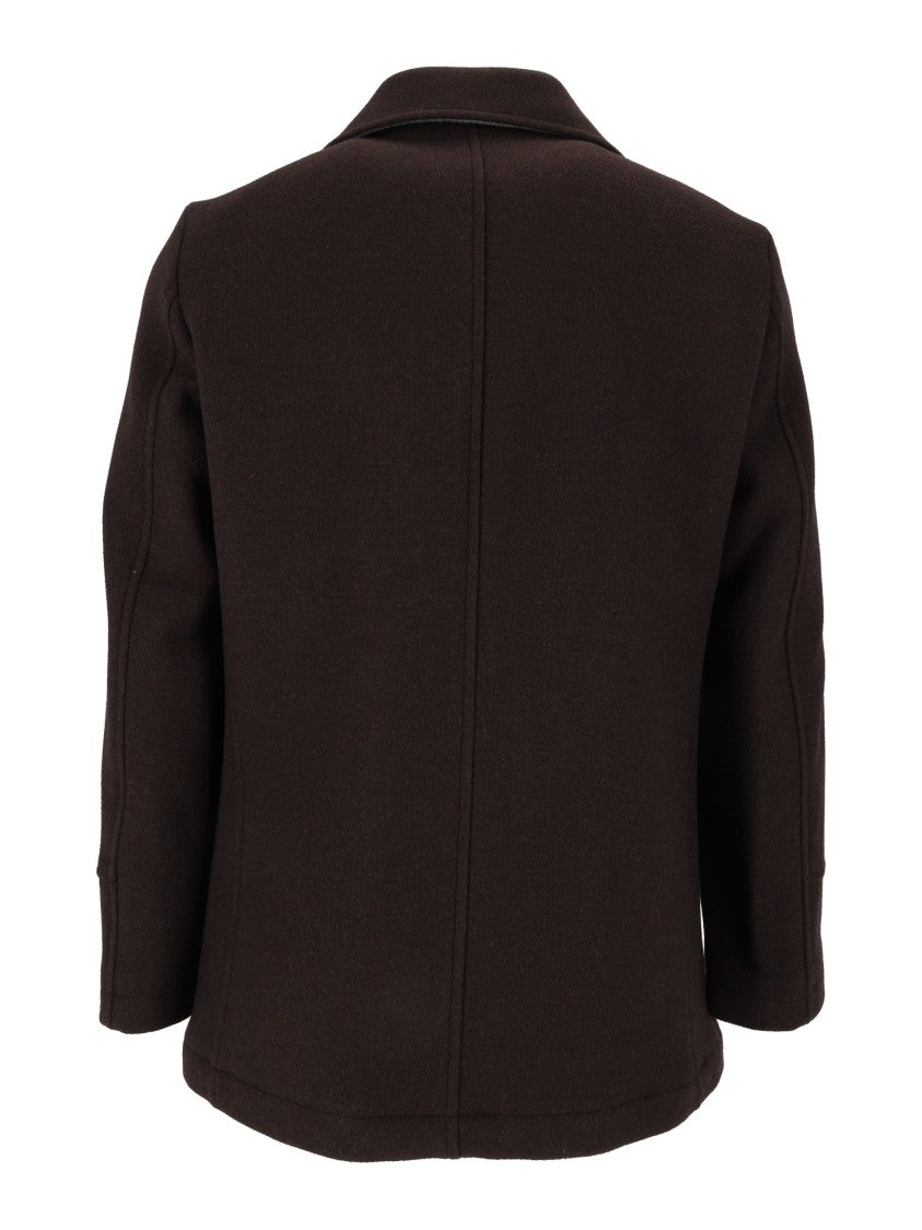 Camplin Island - S Rope Detail Double-Breasted Wool Peacoat