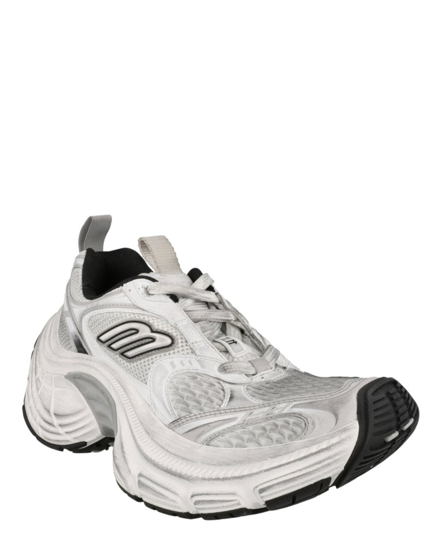 Balenciaga Chunky Low-Top Sneakers With Block Heel And Mesh Details