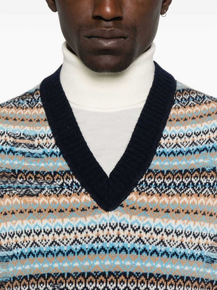 Daniele Fiesoli Multicolour Striped Wool Sweater Vest