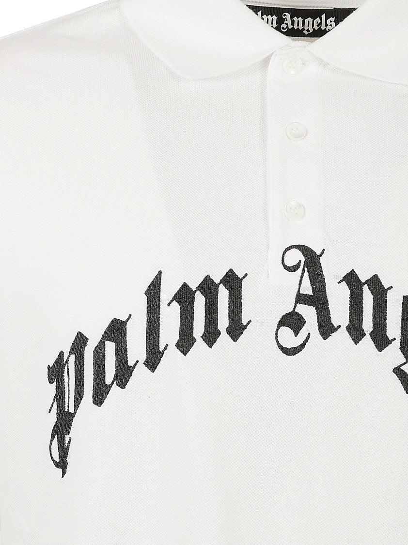 Palm Angels Structured White Polo Shirt