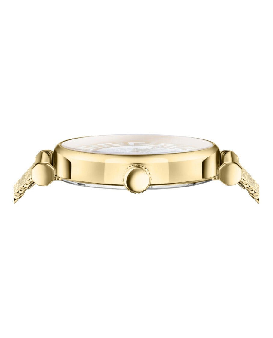 Versace Greca Bracelet Watch With Silver Guilloche Dial