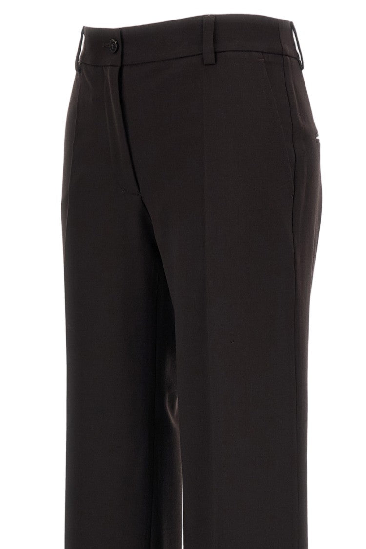 Alberto Biani Brown Charlie Tailored Wool Straight-Leg Pants