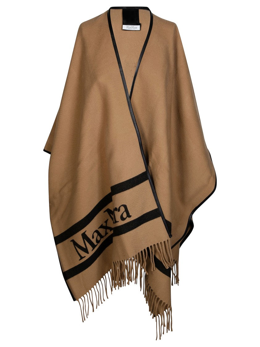Max Mara Camel Aris Fringed Stripe Scarf