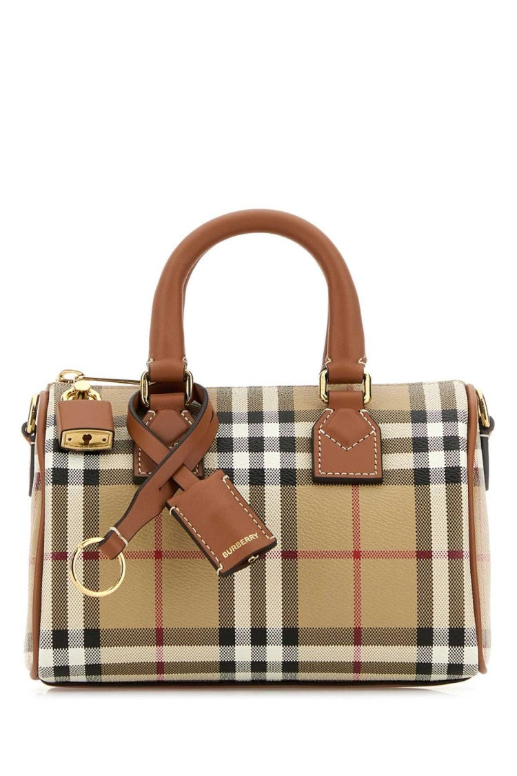 Burberry Structured Shoulder Bag With Classic Check Pattern