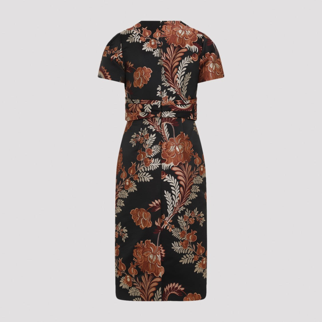 Etro Floral Embroidered Midi Dress With Short Sleeves