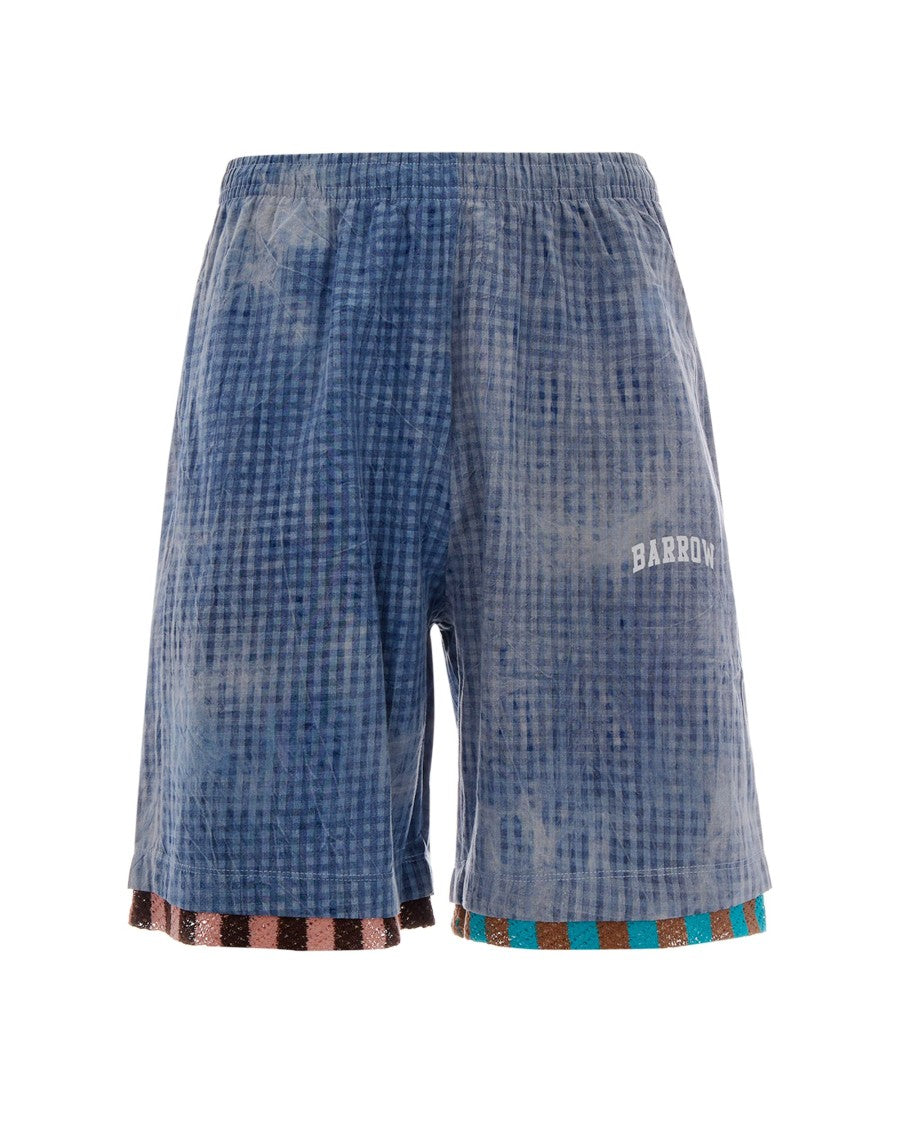 Barrow Regular Fit Bermuda Shorts In Light Blue Check