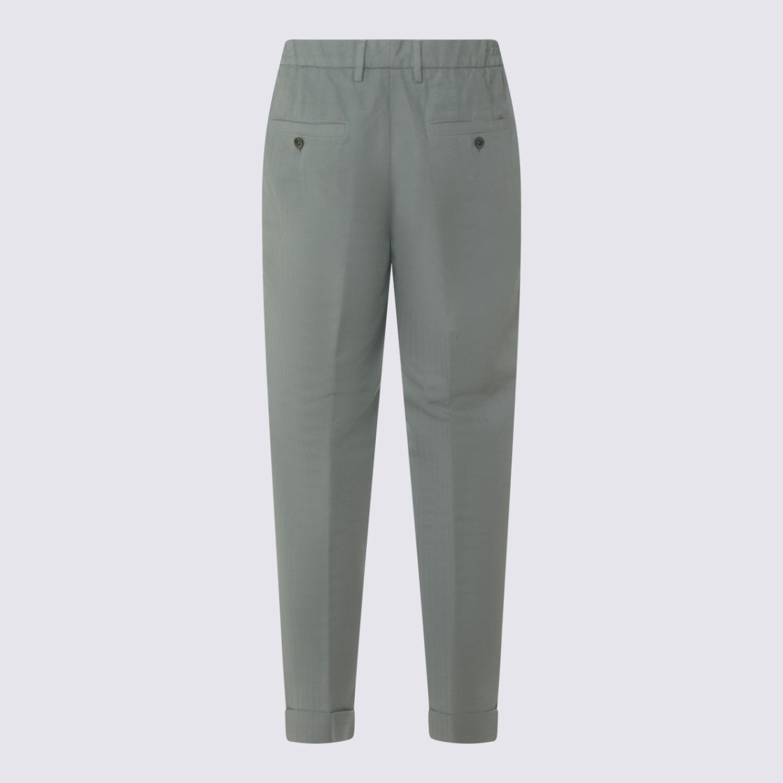 Gta Il Pantalone Tailored Grey Trousers With Button Closure And Cuffed Hem