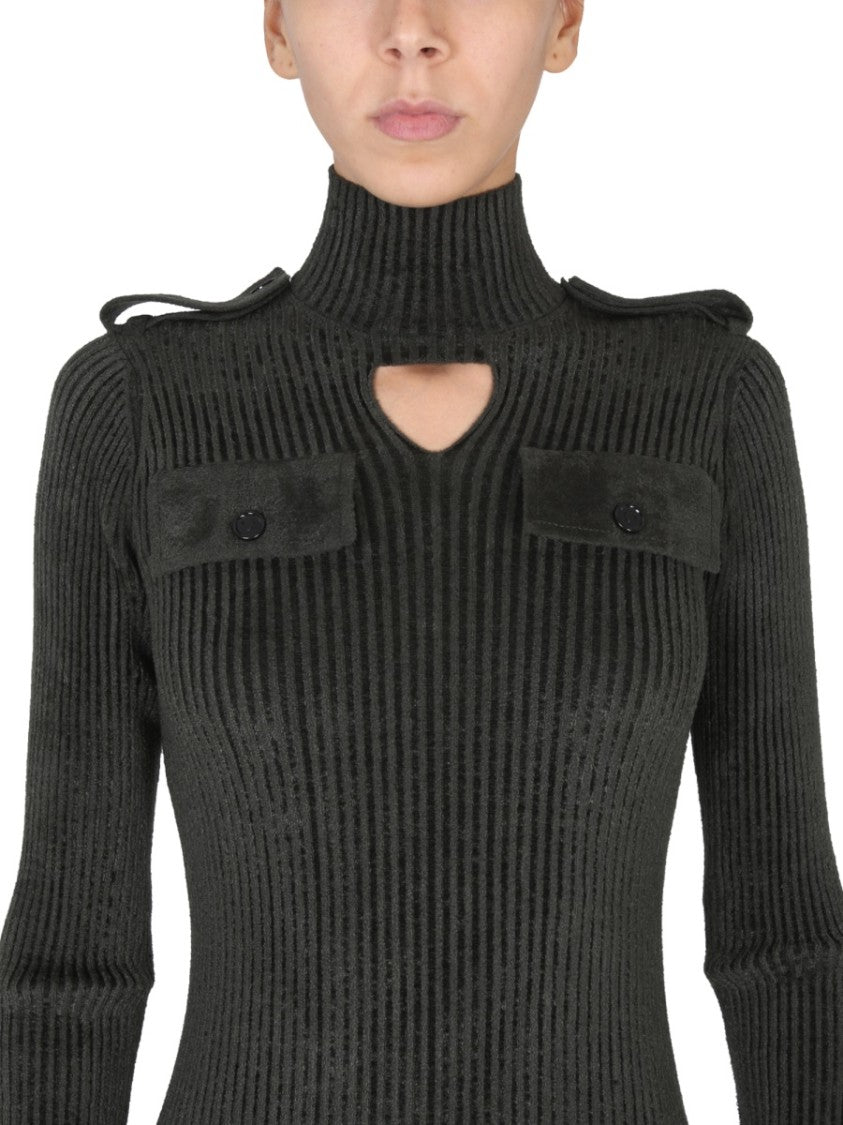 Bottega Veneta Military-Inspired High Collar Bottega Veneta Top