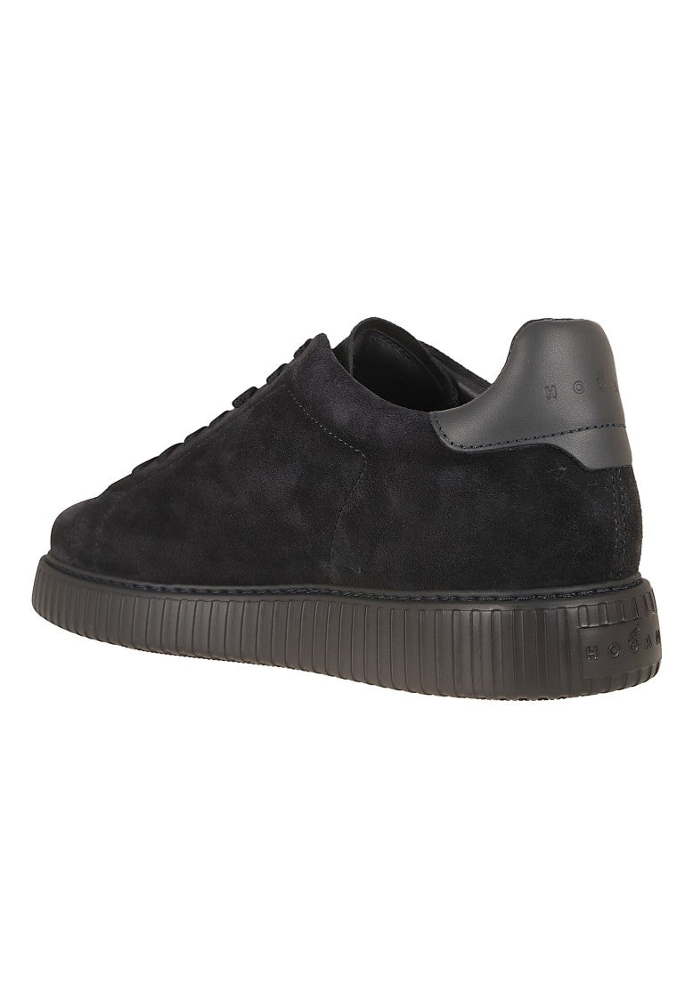 Hogan Brown H-Stripes Suede Platform Sneakers