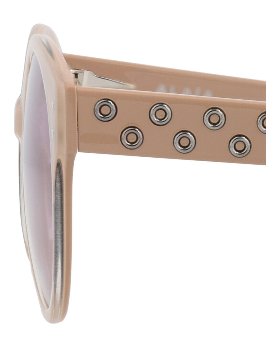Alaïa Round-Frame Acetate Sunglasses