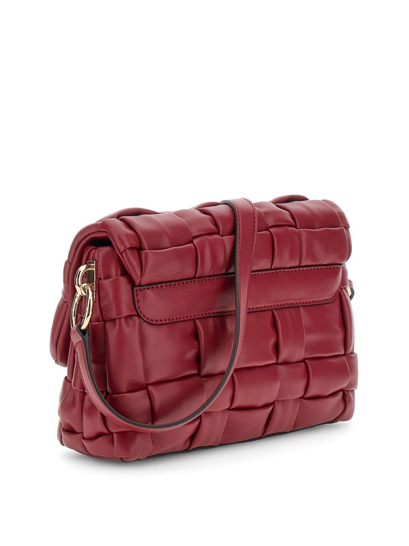 Guess Woven Faux Leather Shoulder Bag