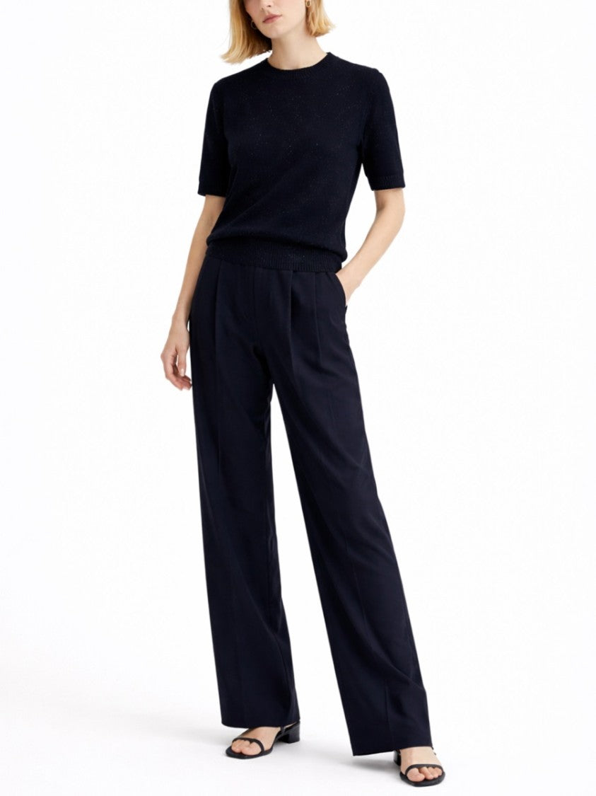 Fabiana Filippi Fine Knit Crew Neckline Cotton T-Shirt