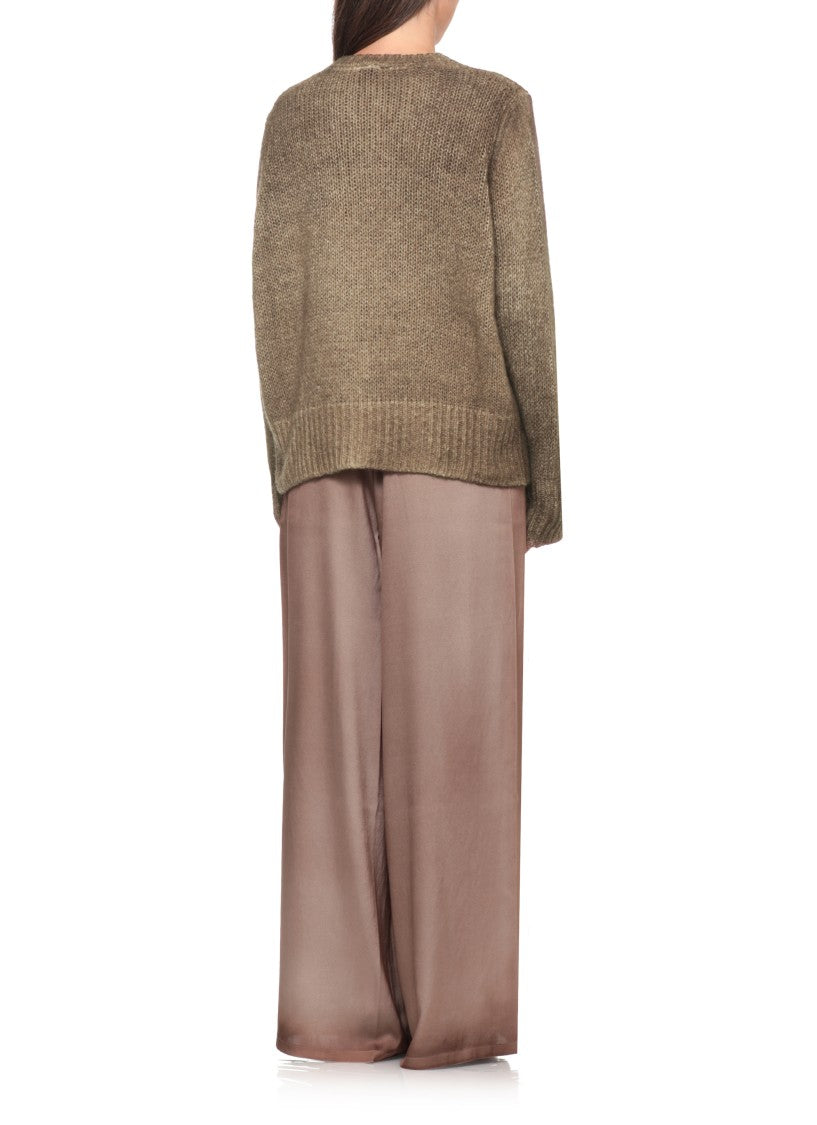 Avant Toi Melange Cashmere Sweater With Braided Texture And Ribbed Accents