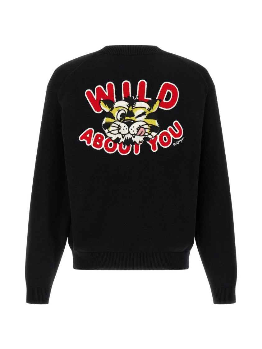 Kenzo Button-Up Black Cardigan Sweater