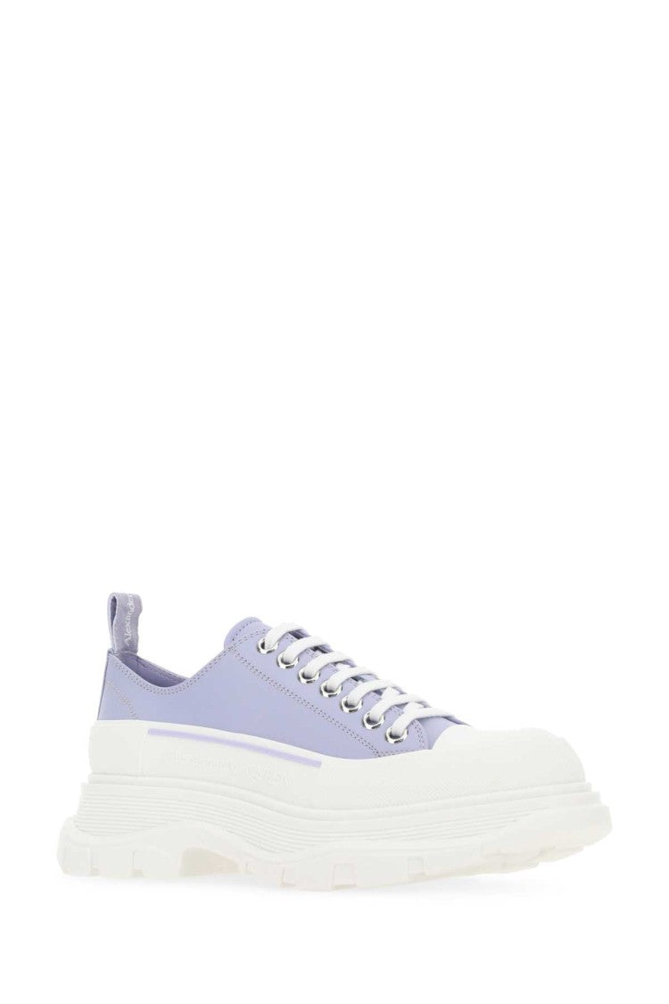 Alexander Mcqueen Lilac Leather Tread Slick Sneakers
