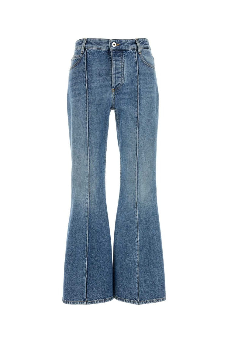 Bottega Veneta High-Waisted Flared Denim Jeans With Vintage Wash