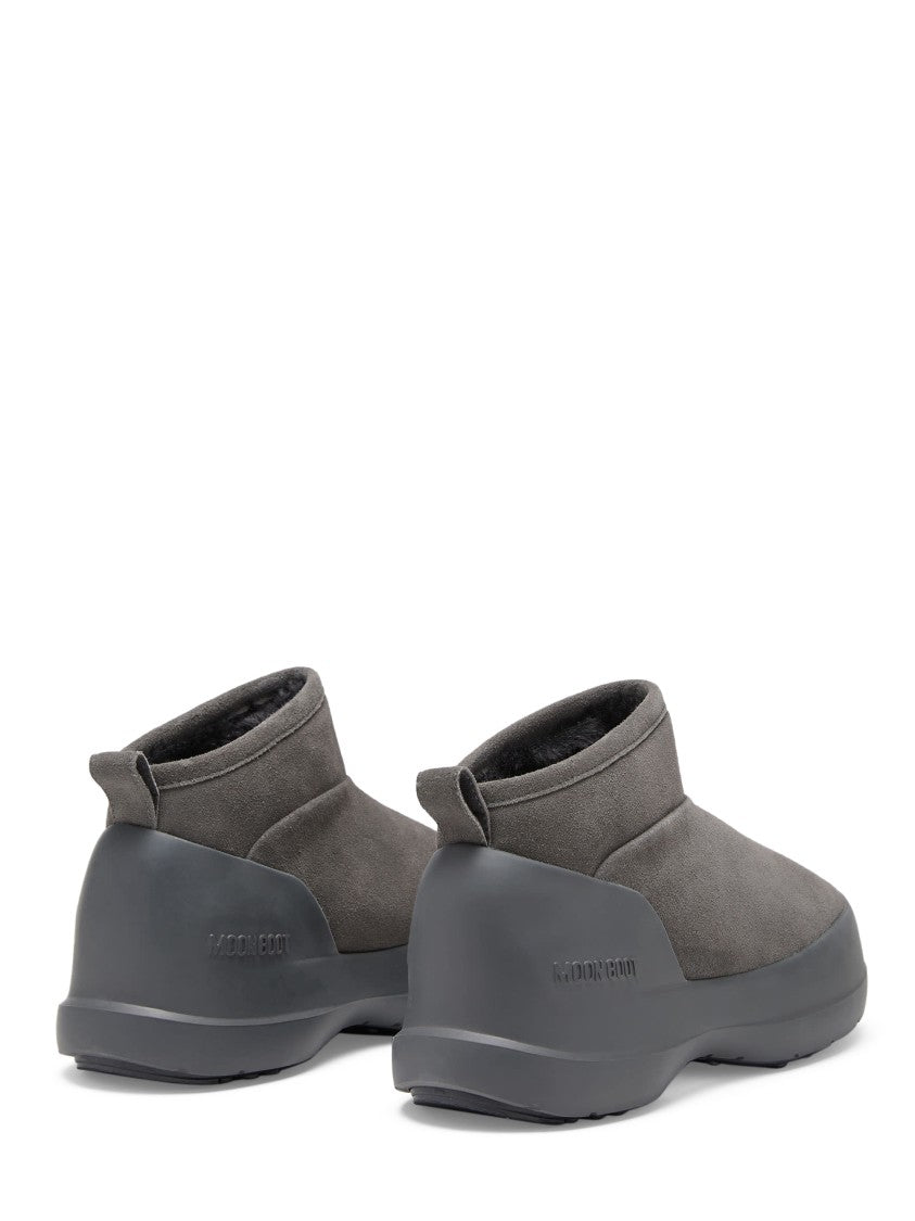 Moon Boot Minimalist Grey Suede Low Boots