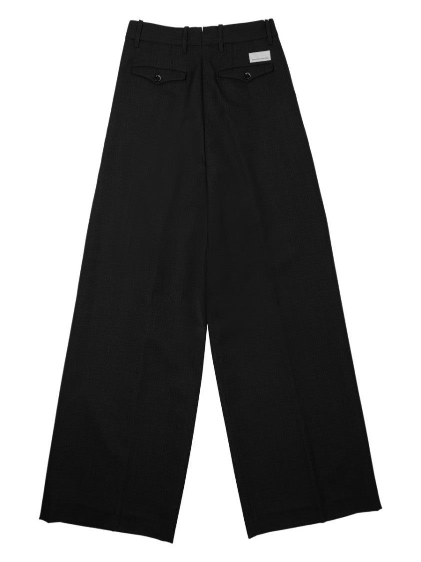 Nine In The Morning Neutrals Sandra Pleated Wool Wide-Leg Pants