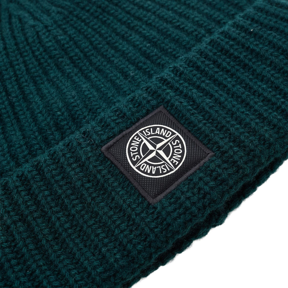 Stone Island Compass Patch Lightweight Wool Beanie Hat
