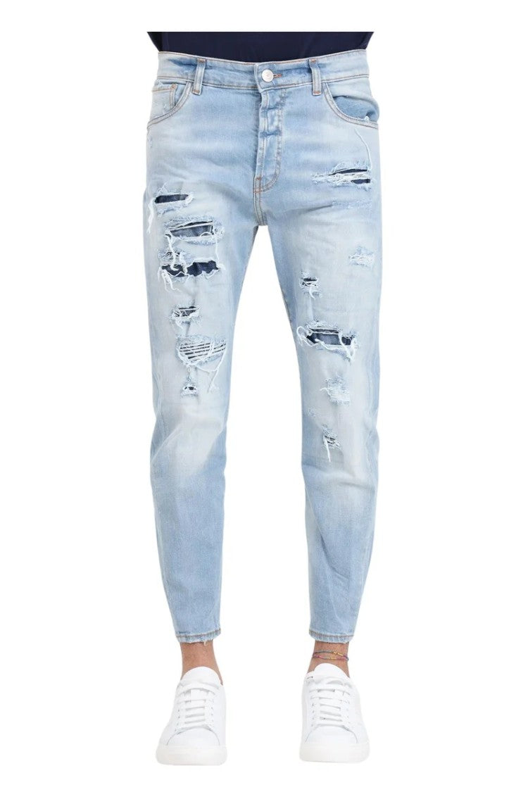 Yes London Cotton Elastane Jeans - Light Blue