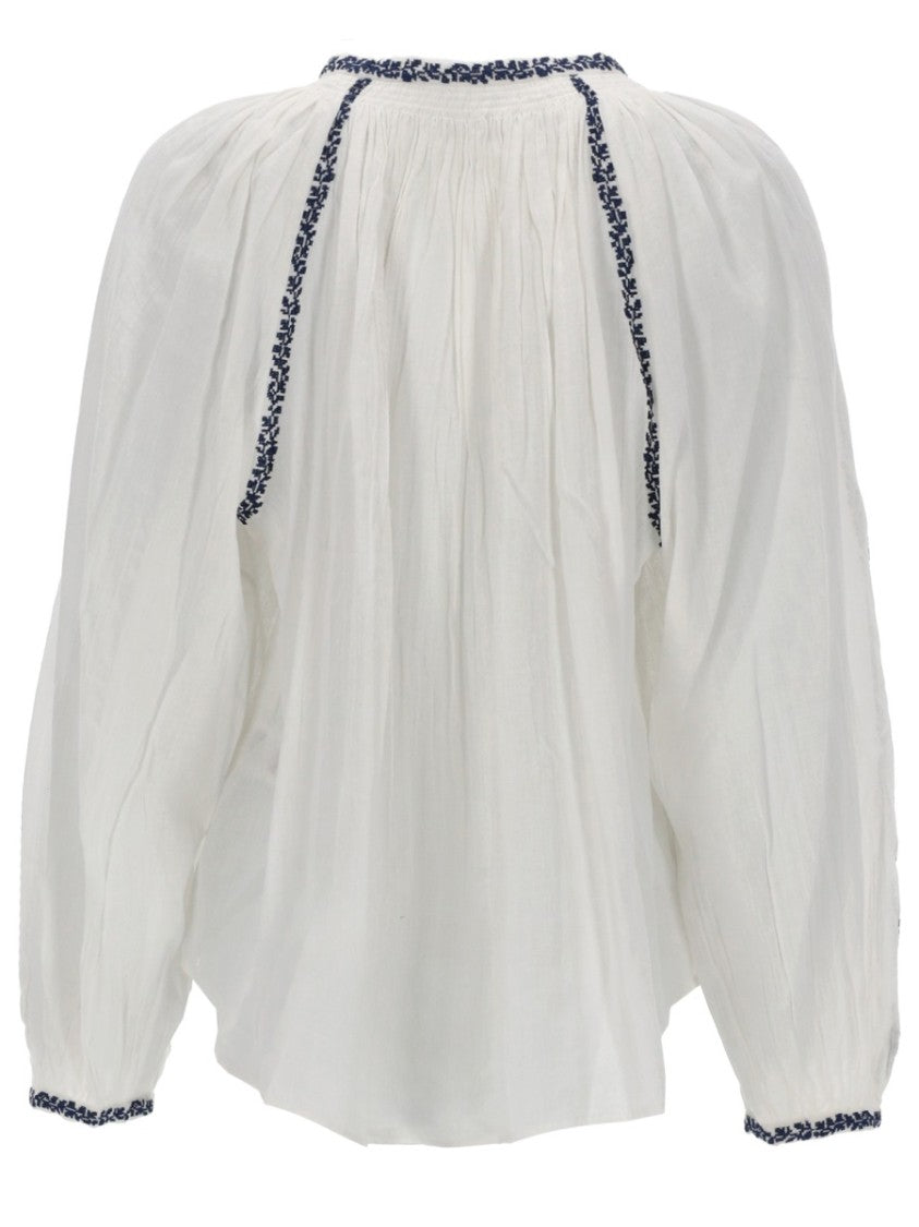 Isabel Marant Étoile Lena Embroidered Cotton Voluminous Blouse