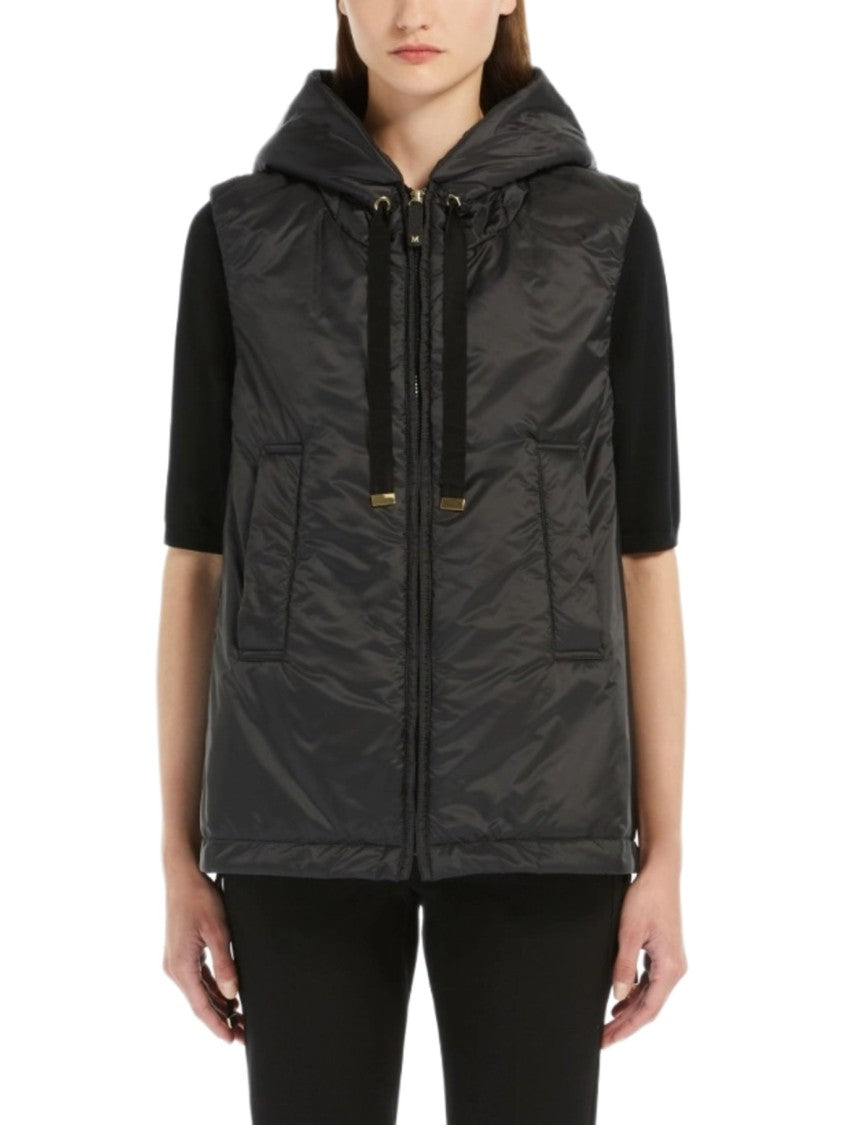 Max Mara Modern Sleeveless Jacket With Zipper Closure And Adjustable Hem