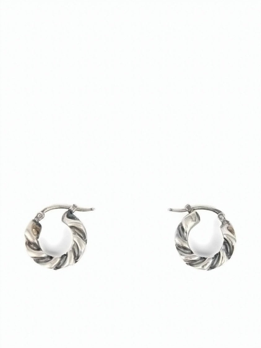 Mm6 By Maison Margiela Sculptural Hoop Earrings With Textured Finish